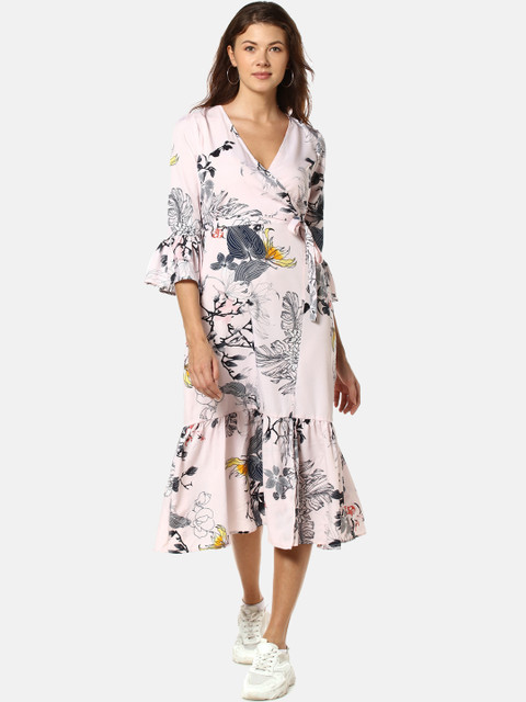 

Campus Sutra Women White Printed Wrap Dress