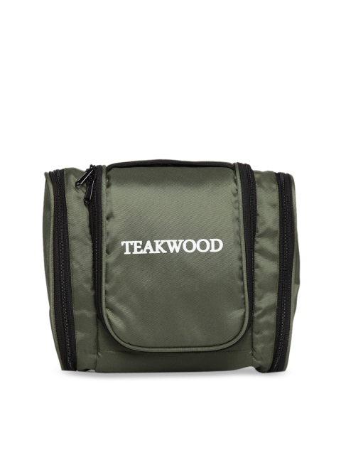 

Teakwood Leathers Unisex Olive Green Solid Toiletry Kit