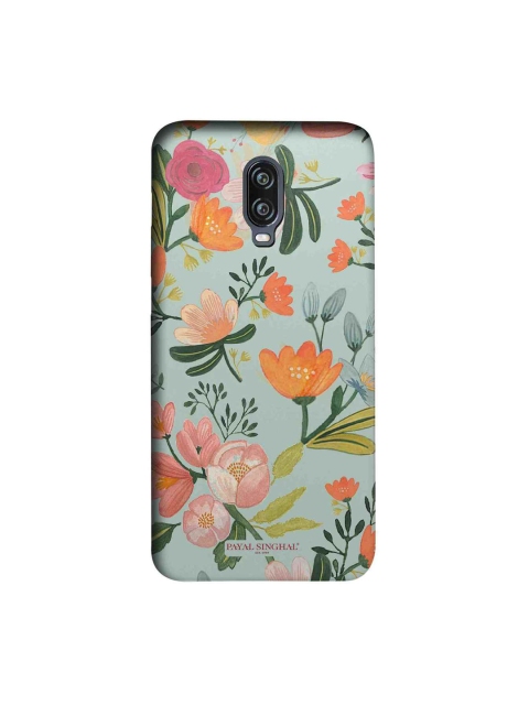 

macmerise Blue & Green Payal Singhal Aqua Handpainted Flower Sublime OnePlus 6T Back Case