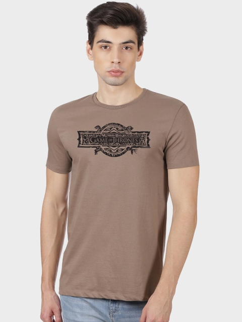 

Free Authority Men Beige Printed Round Neck T-shirt