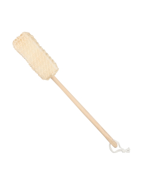 

Rozia Unisex In-Shower Essentials body brush for bath with Long Wooden Handle, Cream
