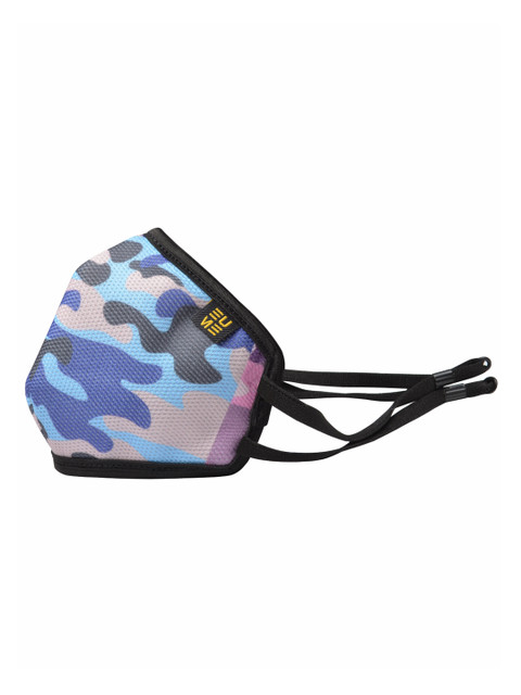 

EUME Adults Blue Printed 4-Ply Reusable Adjustable Outdoor Mask