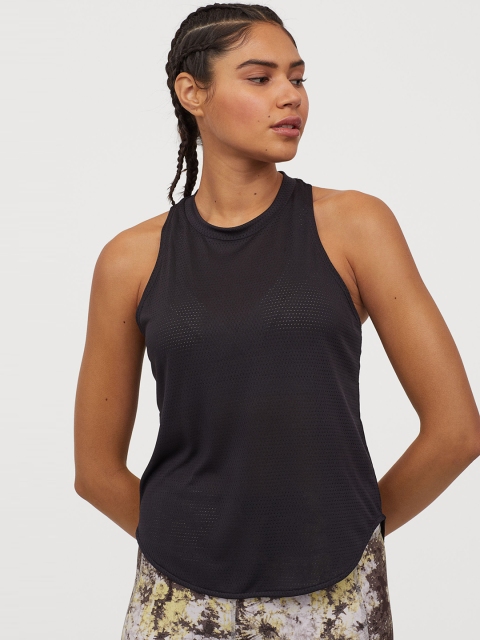 

H&M Women Black Solid Sports Vest Top