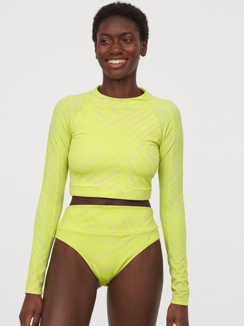

H&M Florescent Green Bikini Bottoms High Waist 0806963005, Fluorescent green