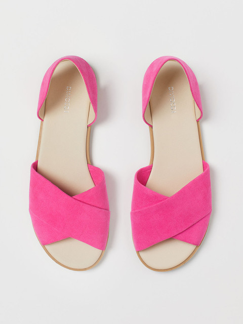 

H&M Women Pink Solid Open Toe Flats