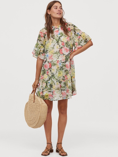 

H&M Women Multi-Coloured Floral Printed A-Line Dress