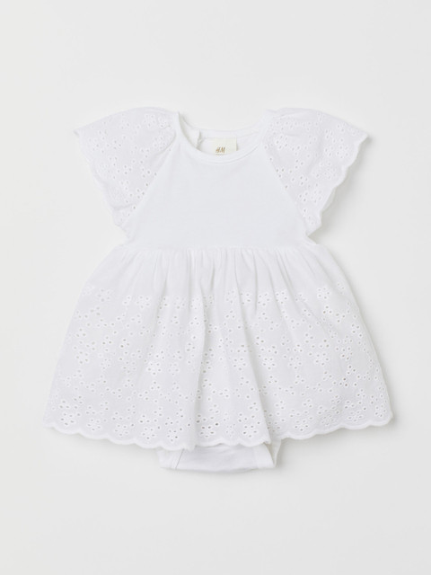 

H&M Girls Broderie Anglaise Sustainable Dress, White