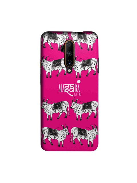 

macmerise Pink & White Masaba Cow Print Lite Sublime OnePlus 7T Pro Back Cover