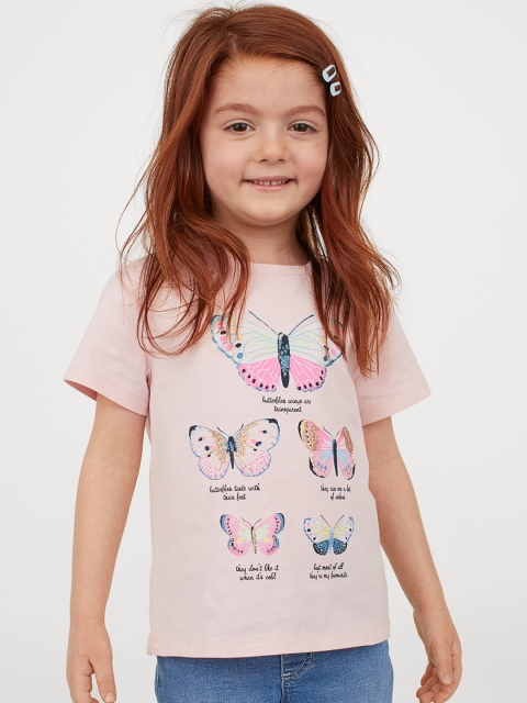 

H&M Girls Pink Printed Jersey Top