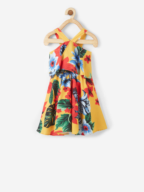 

VITAMINS Girls Multicoloured Printed A-Line Dress, Multi