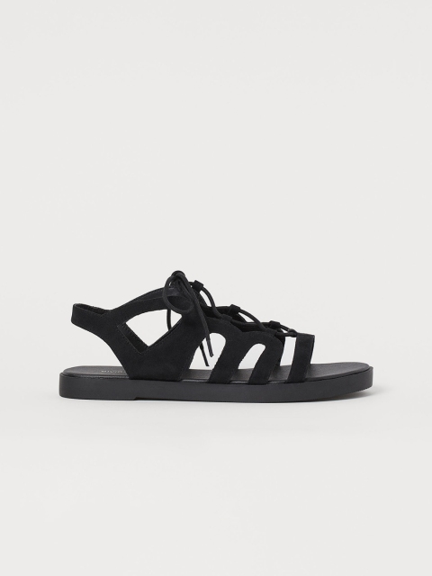 

H&M Women Black Laced Sandals