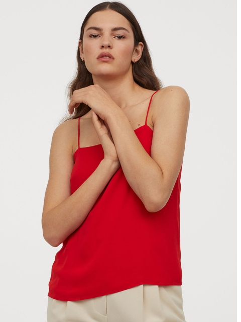 

H&M Red Crpe strappy top