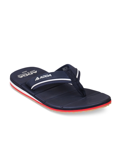 

Adda Men Navy Blue Solid Thong Flip-Flops