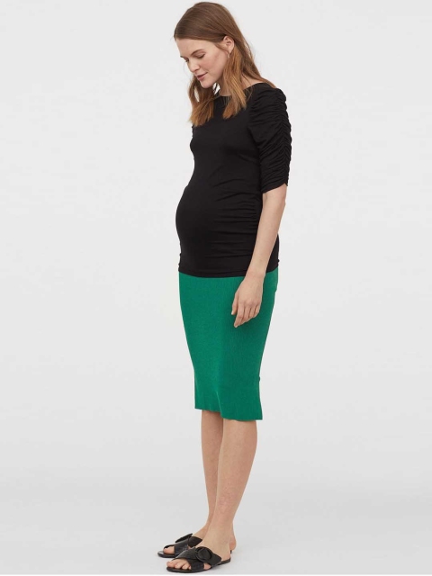 

H&M MAMA Black Puff-Sleeved Top