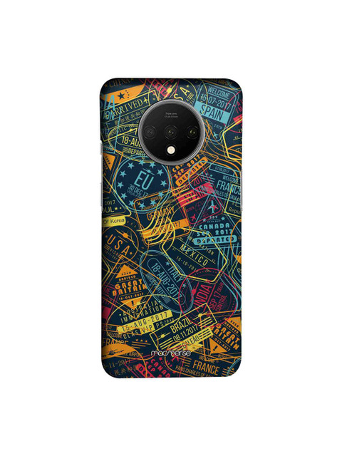 

macmerise Blue & Yellow Immigration Stamps Neon Sublime OnePlus 7T Back Case