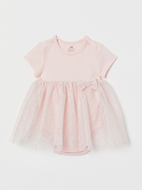 

H&M Girls Peach-Coloured Tulle-Skirt Bodysuit Dress