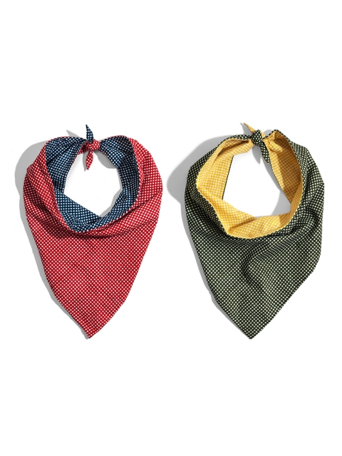 

DailyObjects Unisex Assorted Pack Of 2 4-Ply Reusable Reversible Bandana Masks, Multi