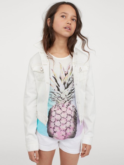 

H&M Girls white & Blue Printed Vest Top