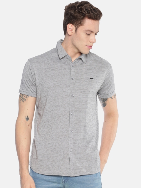 

T-Tog Men Grey Printed Slim Fit Casual Shirt