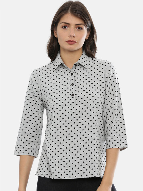 

IDK Women Grey Printed Top