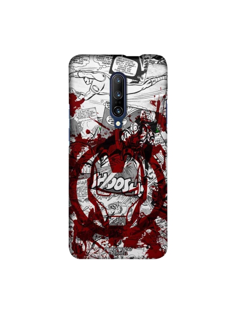 

macmerise White & Red Marvel Comics Splash Out Ironman OnePlus 7 Pro Back Cover