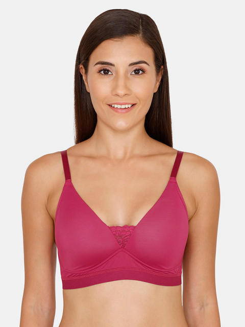 

Zivame Pink Solid Non-Wired Lightly Padded T-shirt Bra ZI1508FASHEPURP