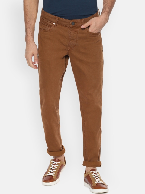 

Louis Philippe Jeans Men Brown Slim Fit Mid-Rise Clean Look Stretchable Jeans