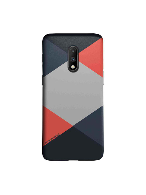 

macmerise Grey & Orange Criss Cross Coral Sublime OnePlus 7 Back Cover