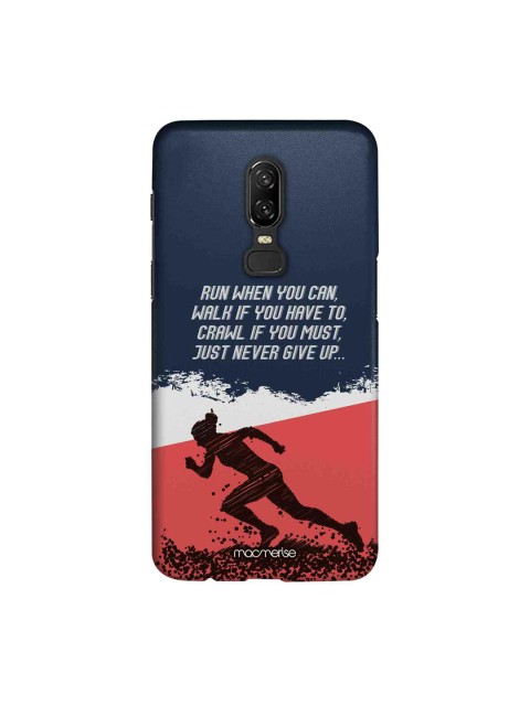 

macmerise Navy Blue & Red Running Motivation Sublime OnePlus 6 Back Cover