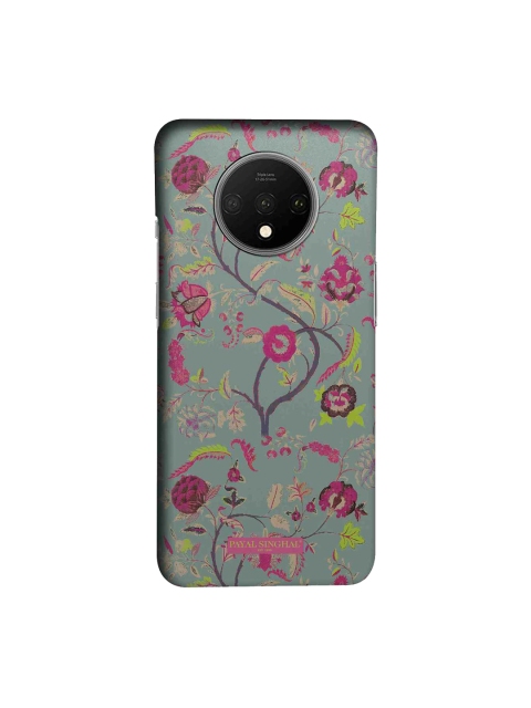

macmerise Grey & PinkPayal Singhal Chintz Print Sublime OnePlus 7T Back Cover