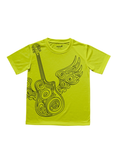 

mezmoda Boys Lime Green Printed Round Neck T-shirt