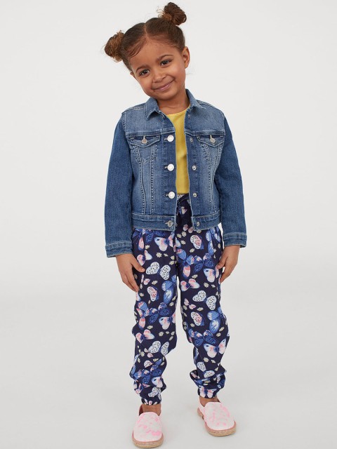 

H&M Girls Navy Blue Printed Pull-on Trousers