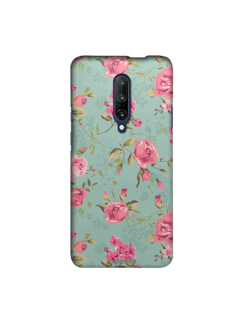 

macmerise Teal Blue & Pink Flowers Sublime OnePlus 7 Pro Back Case