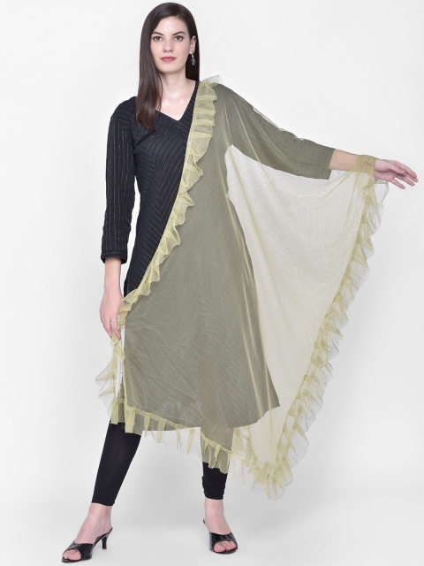 

Dupatta Bazaar Olive Green Solid Dupatta