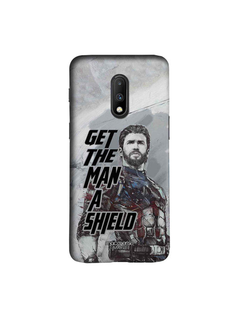 

macmerise Grey & Red Marvel Comics Captain America Need For Shield OnePlus 7 Back Cover