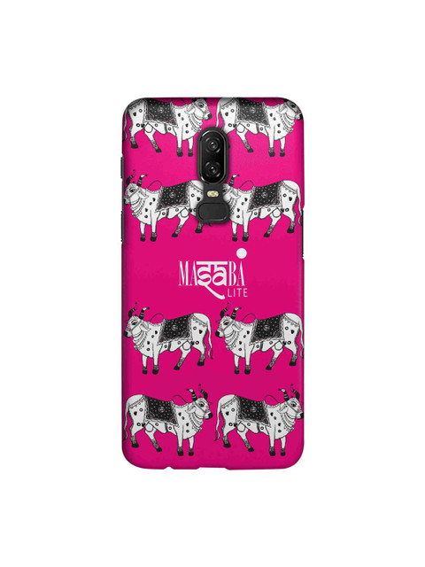

macmerise Pink & White Masaba Cow Print Sublime OnePlus 6 Back Case