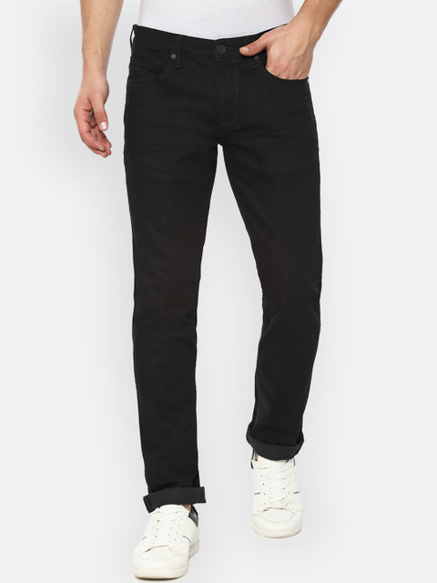 

Louis Philippe Jeans Men Black Slim Fit Mid-Rise Clean Look Stretchable Jeans