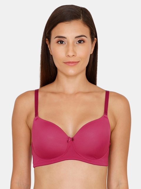 

Zivame Pink Solid Non-Wired Lightly Padded T-shirt Bra ZI1131COREEPURP