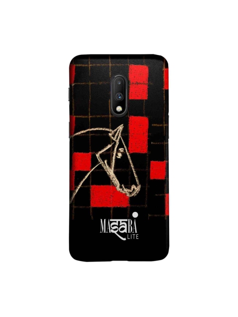 

macmerise Black & Red Masaba Checkered Horse OnePlus 7 Back Case