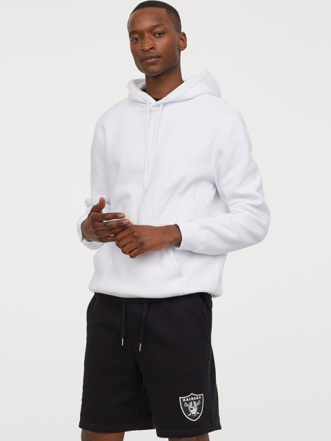 

H&M Men Black Printed Sweatshirt Shorts
