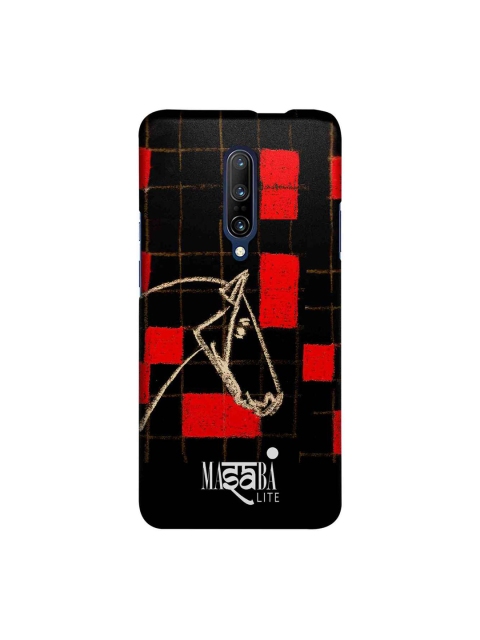 

macmerise Black & Red Masaba Checkered Horse OnePlus 7 Pro Back Case