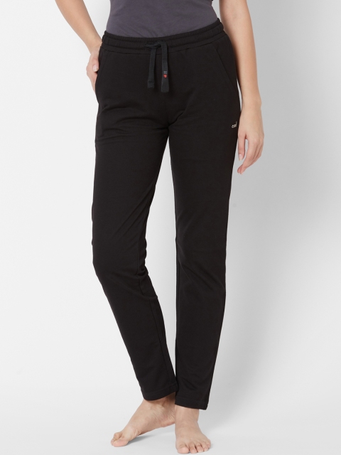 

Sweet Dreams Women Black Solid Mid-Rise Lounge Pants