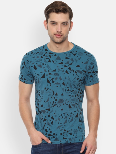 

Louis Philippe Jeans Men Blue Printed Round Neck T-shirt