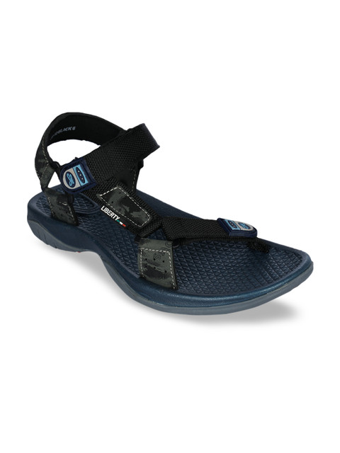 

Liberty Men Black & Grey Printed Comfort Sandals