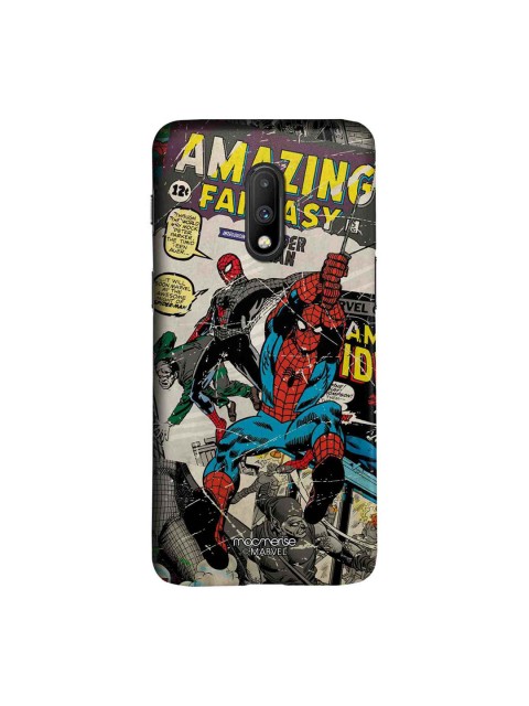 

macmerise Grey & Blue Marvel Comics Comic Spidey Sublime OnePlus 7 Back Cover