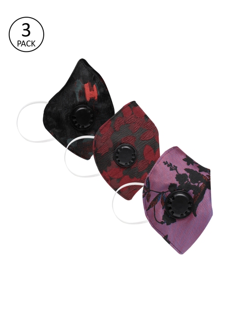 

AUDSTRO Adults Pack of 3 Reusable 5 Layered Outdoor Masks, Black