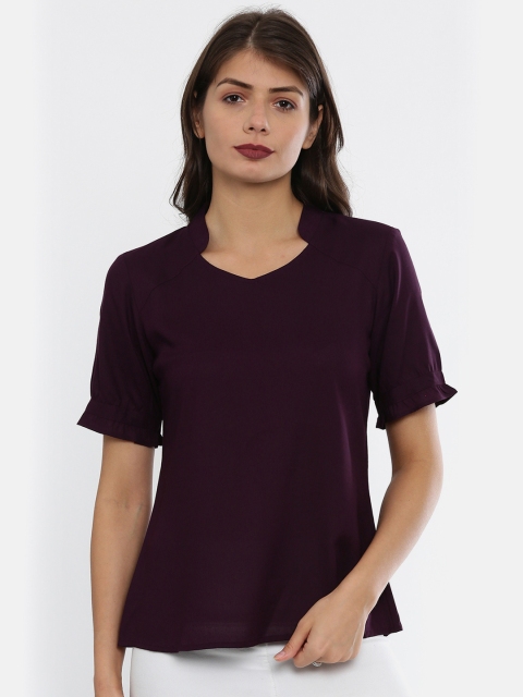 

IDK Women Purple Solid Top