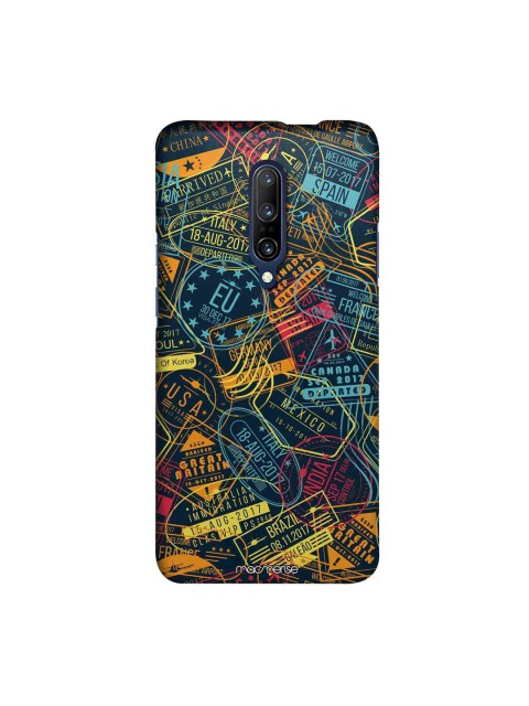 

macmerise Blue & Yellow Immigration Stamps Neon Sublime OnePlus 7 Pro Back Cover