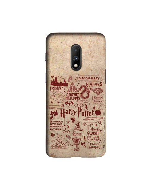 

macmerise Beige & RedHarry Potter Infographic Sublime OnePlus 7 Back Cover