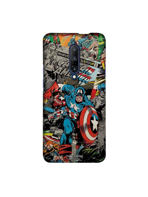 

macmerise Multicoloured Marvel Comics Captain America Sublime OnePlus 7 Pro Back Case, Grey
